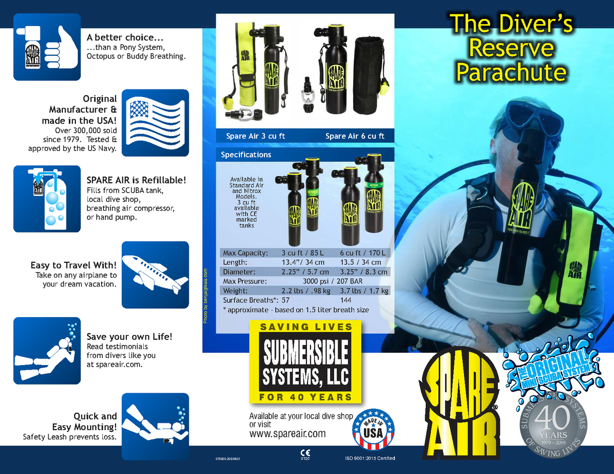 Spare Air 300, TECHNICAL DIVING TASMANIA