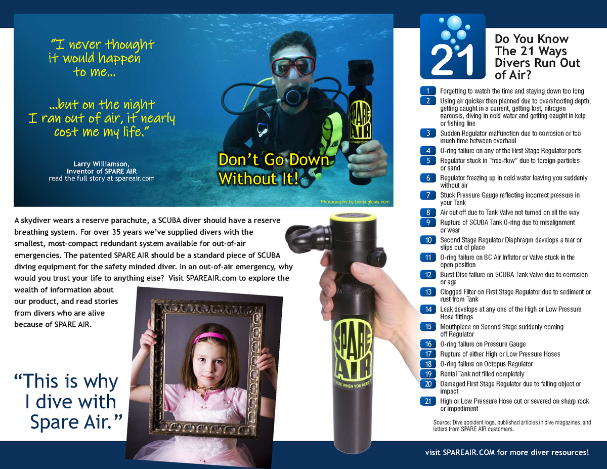 Spare Air 600, TECHNICAL DIVING TASMANIA