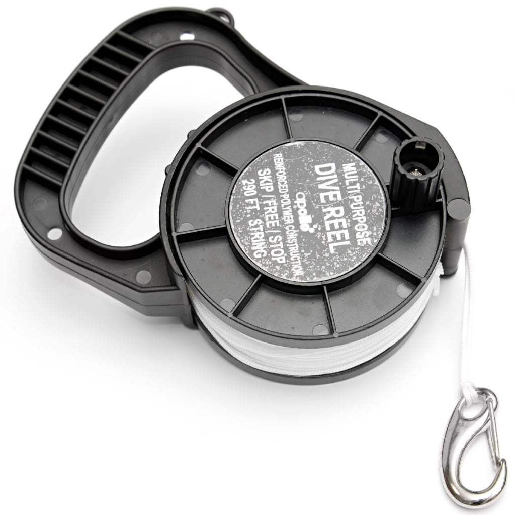 Problue Reel with Handle, 88.39m (290 ft) Lanyard, Brass Clip