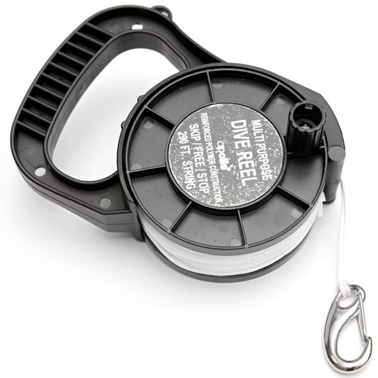 Problue Reel with Handle, 88.39m (290 ft) Lanyard, Brass Clip